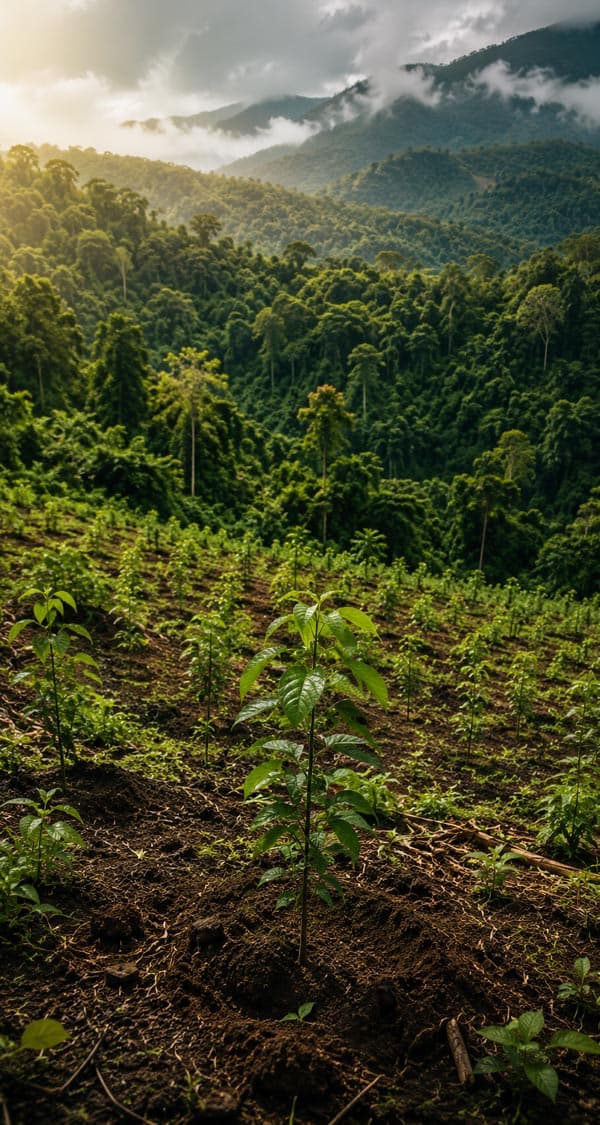 Forêt illustrant la section dédiée aux offres d'entreprise de reforestation